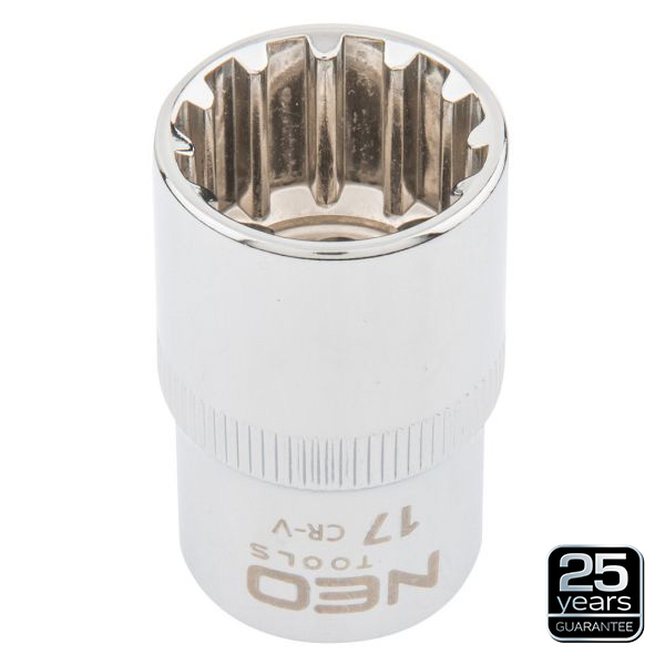Dugókulcs 17mm, 1/2col, SPLINE